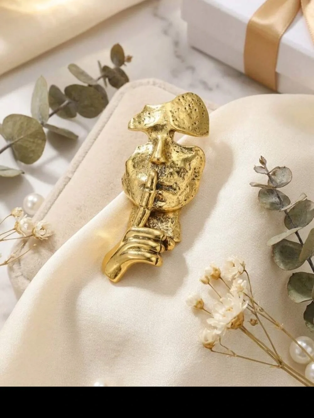 Anthropologie Gold Abstract Pin Brooch
